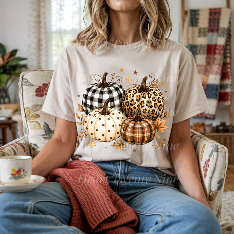 A554 Fall Pumpkins Leopard